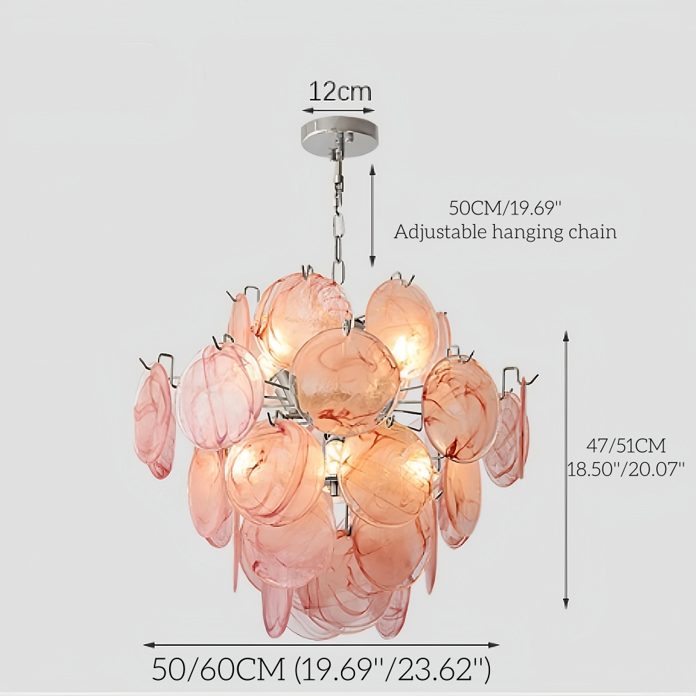 Italian Style Vintage Colored Multi-Layer Handmade Glass Pendant Light
