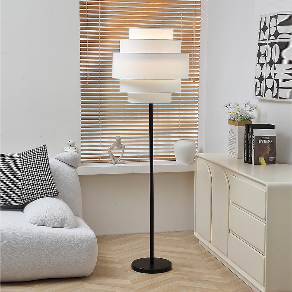 Nordic Minimalist Rattan Woven Fabric Floor Lamp