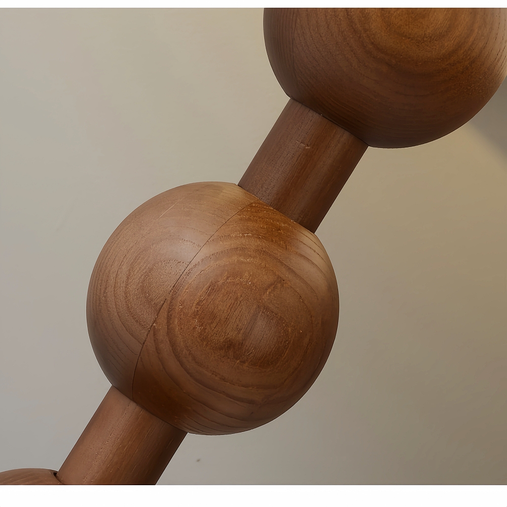 Retro White Wax Wood Fabric Lampshade Bedroom Floor Lamp