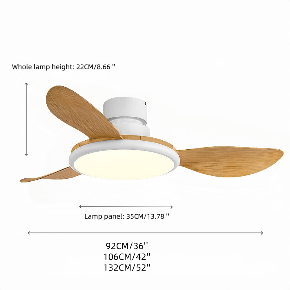 Nordic Style Household Variable Frequency Ceiling Fan Light