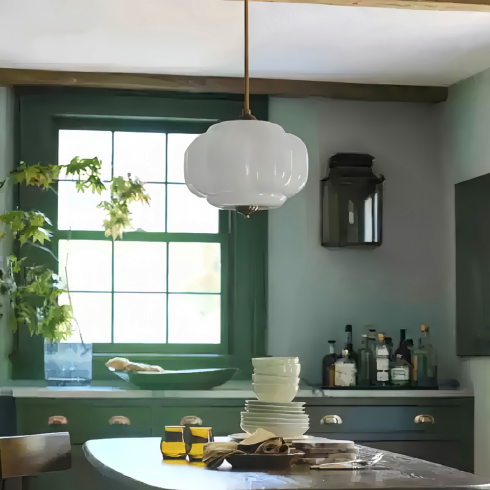 French retro Murano Solid Color Ceiling Light