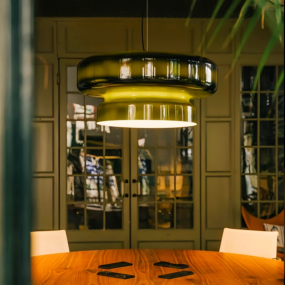 Spanish Style Colorful Creative Glass Double Layered Pendant Light