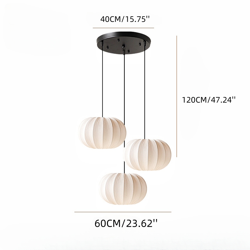 Wabi Sabi Style Retro Pleated Fabric Pendant Light