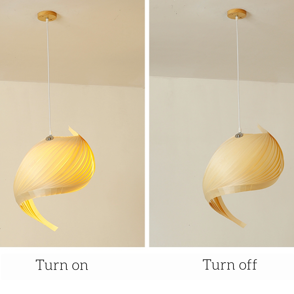 LOFT Japanese Conch Art Restaurant Wooden Pendant Light
