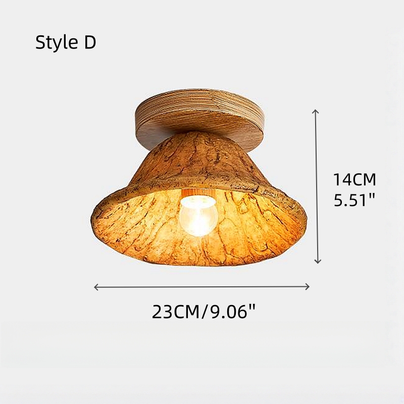 Retro Art Resin Ruffle Brown Ceiling Light