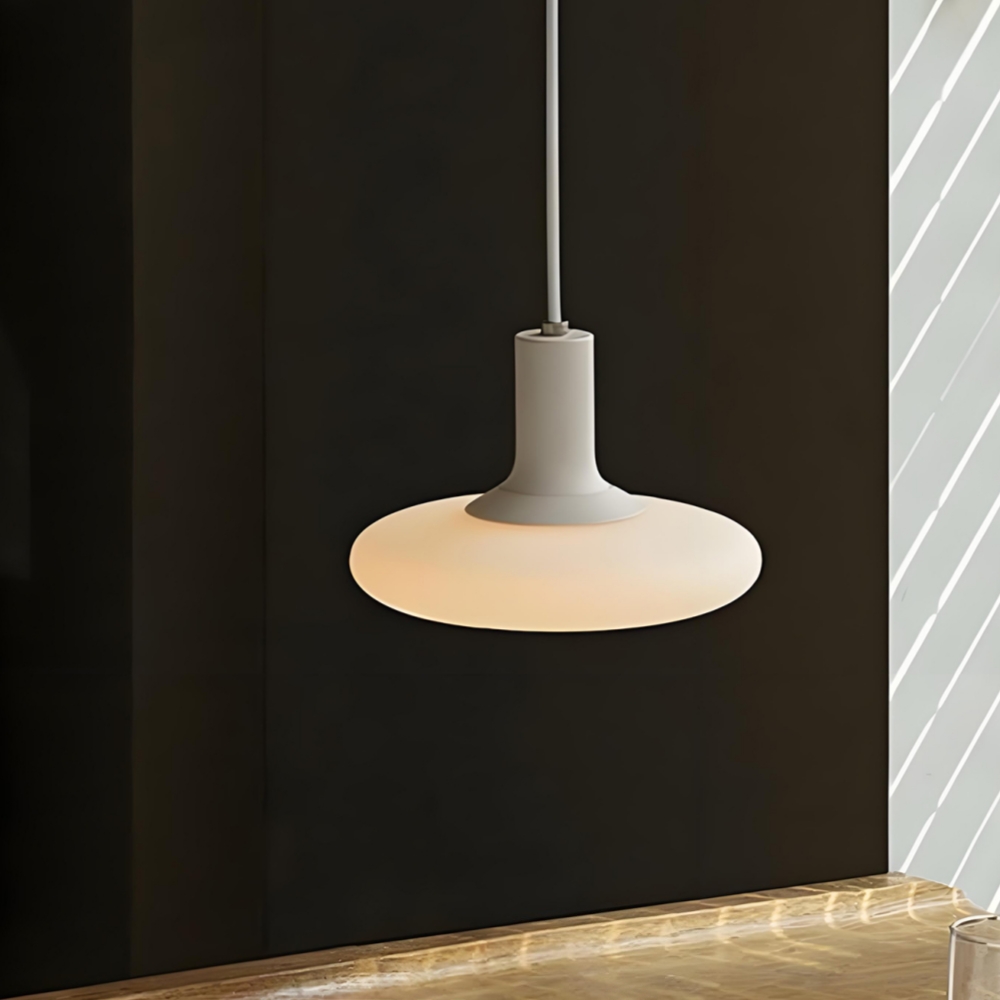 Nordic Cream White Glass Pendant Lamp Minimalist Ambient Lighting