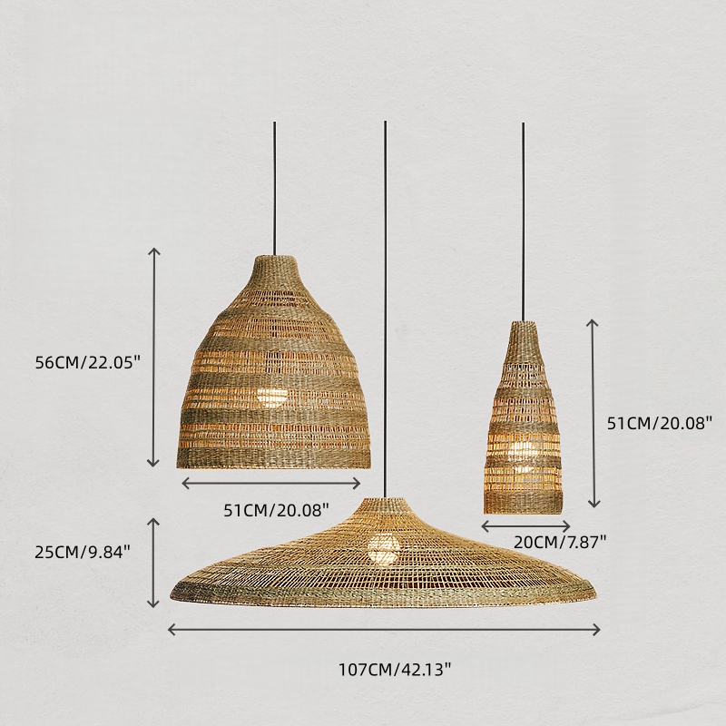 Handwoven Natural Water Hyacinth Pendant Lamp
