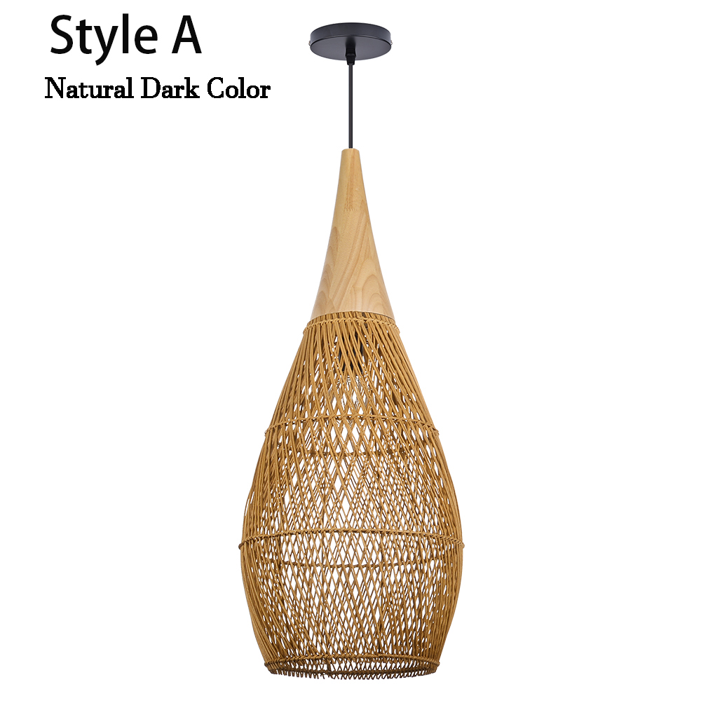 Wabi-sabi Rattan Chandeliers Rustic Handwoven Light Fixture for Restaurant