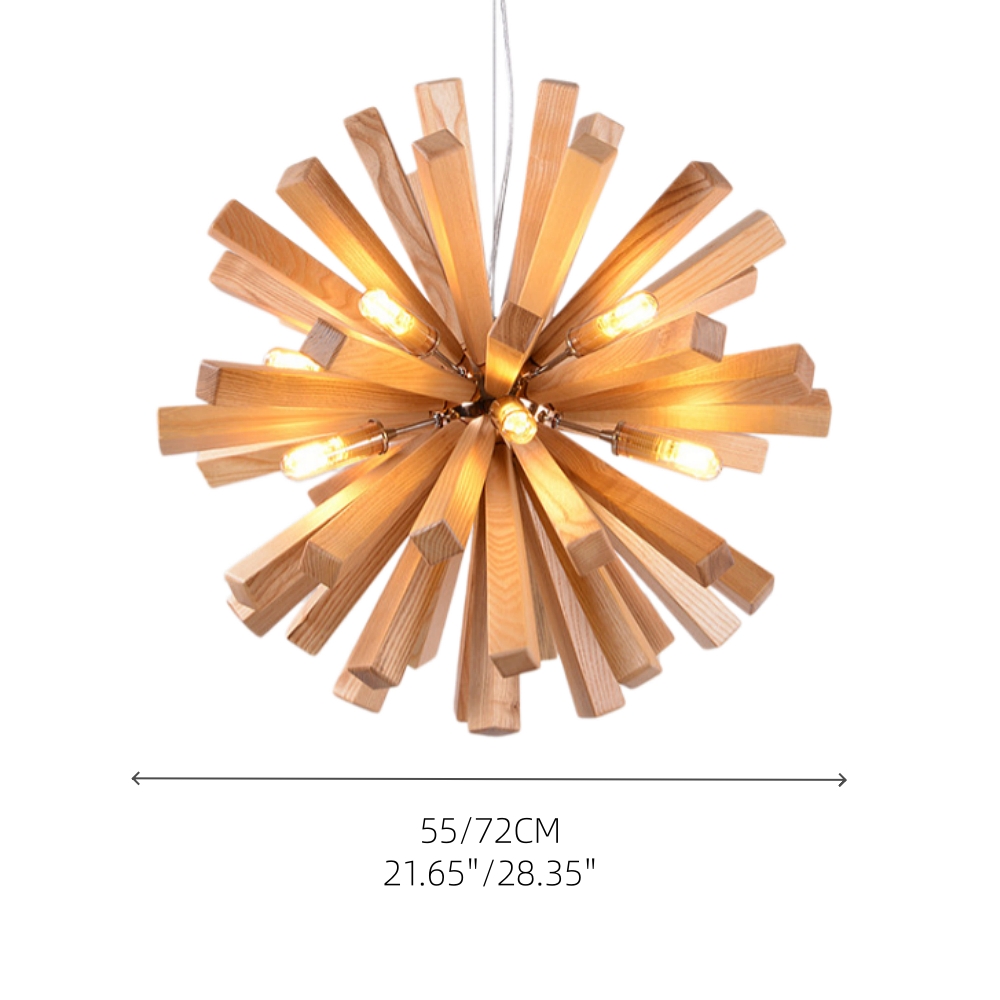 Nordic Creative Solid Wood Flower Shaped Dandelion Pendant