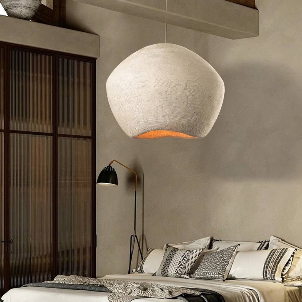 Japanese Minimalist Resin Chandelier Wabi-sabi B&B Dining Room Pendant Light