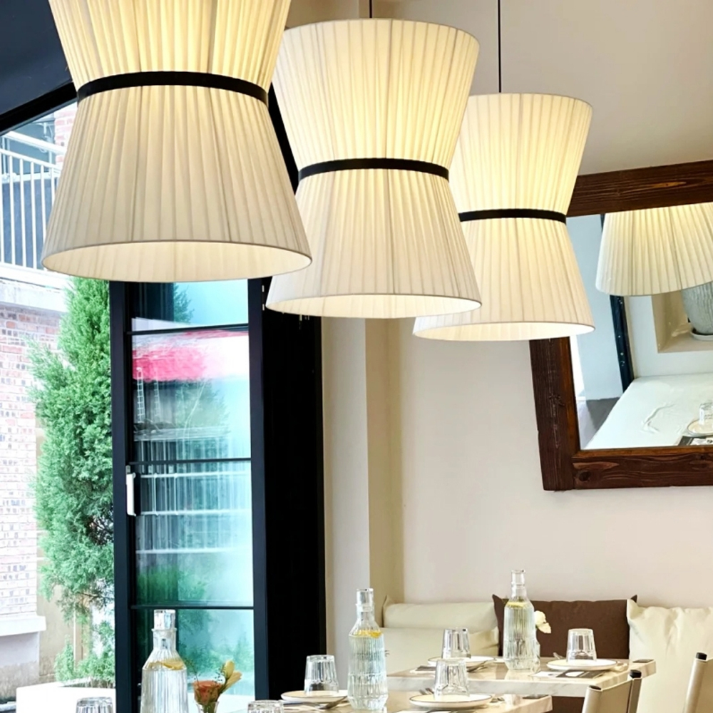 Japanese simple Handmade Fabric Pendant Light Commercial Hanging Ceiling Light Shade