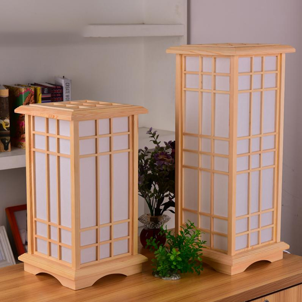 Japanese Floor Lamp Wood Tatami Table Lamp For Bedroom