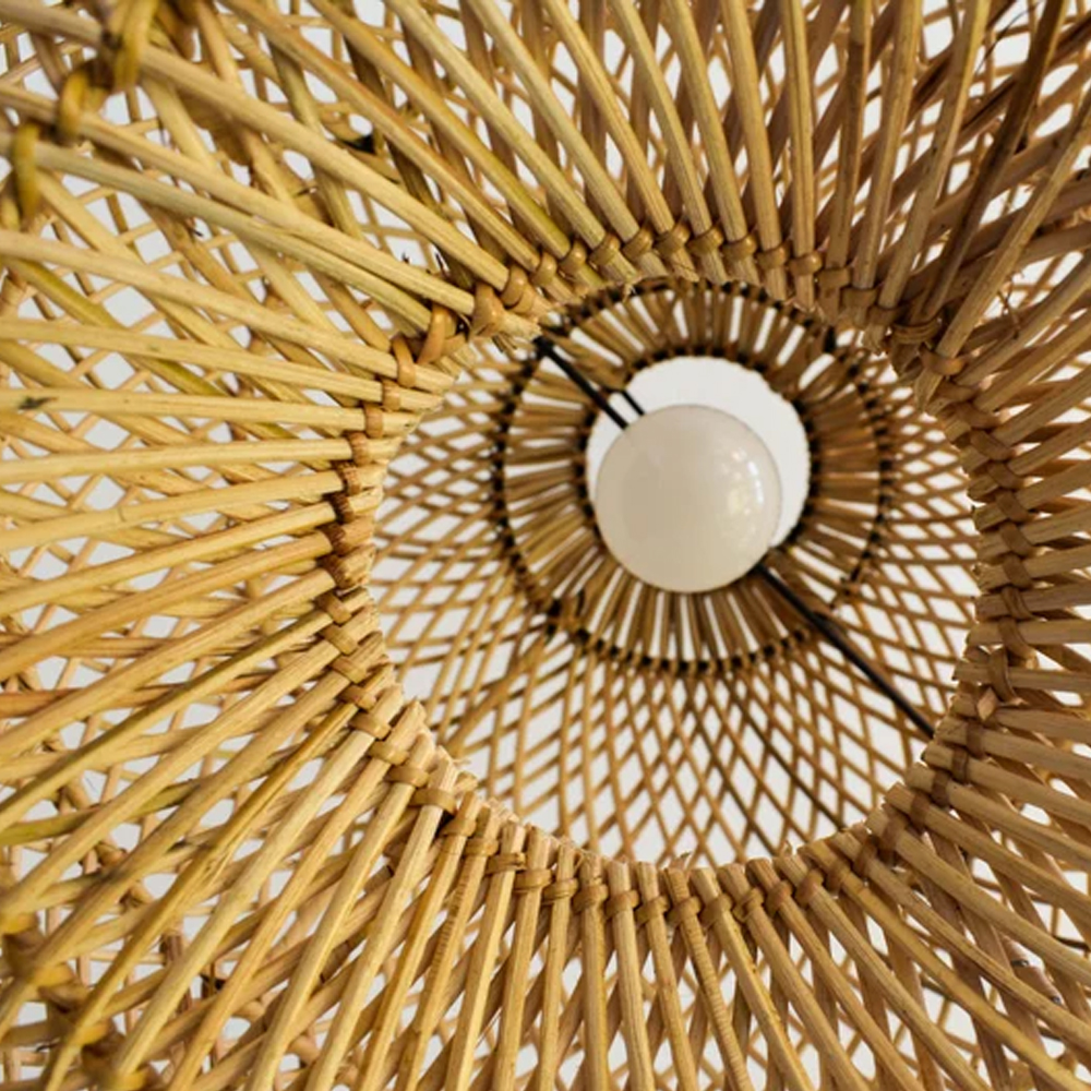 Quality Handmade Rattan Pendant Light Rustic Dinner Table Hanging Lamp