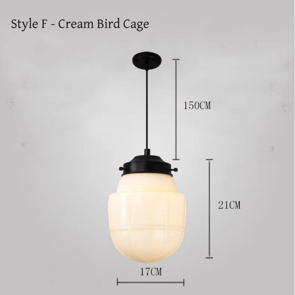 Bauhaus Minimalist And Retro Style Living Room Dining Room Single Head Cream Pendant Light