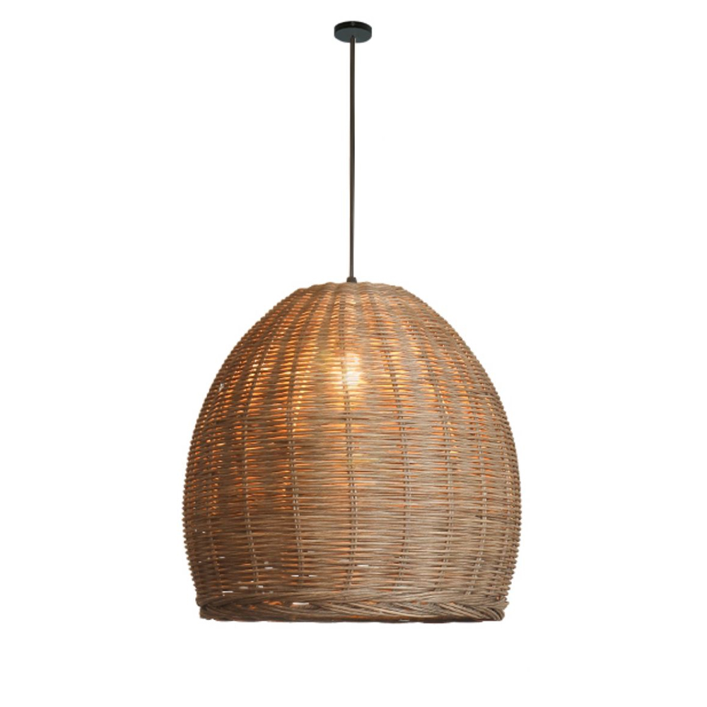 Retro Pastoral Pendant Light Mid Century Rattan Chandelier