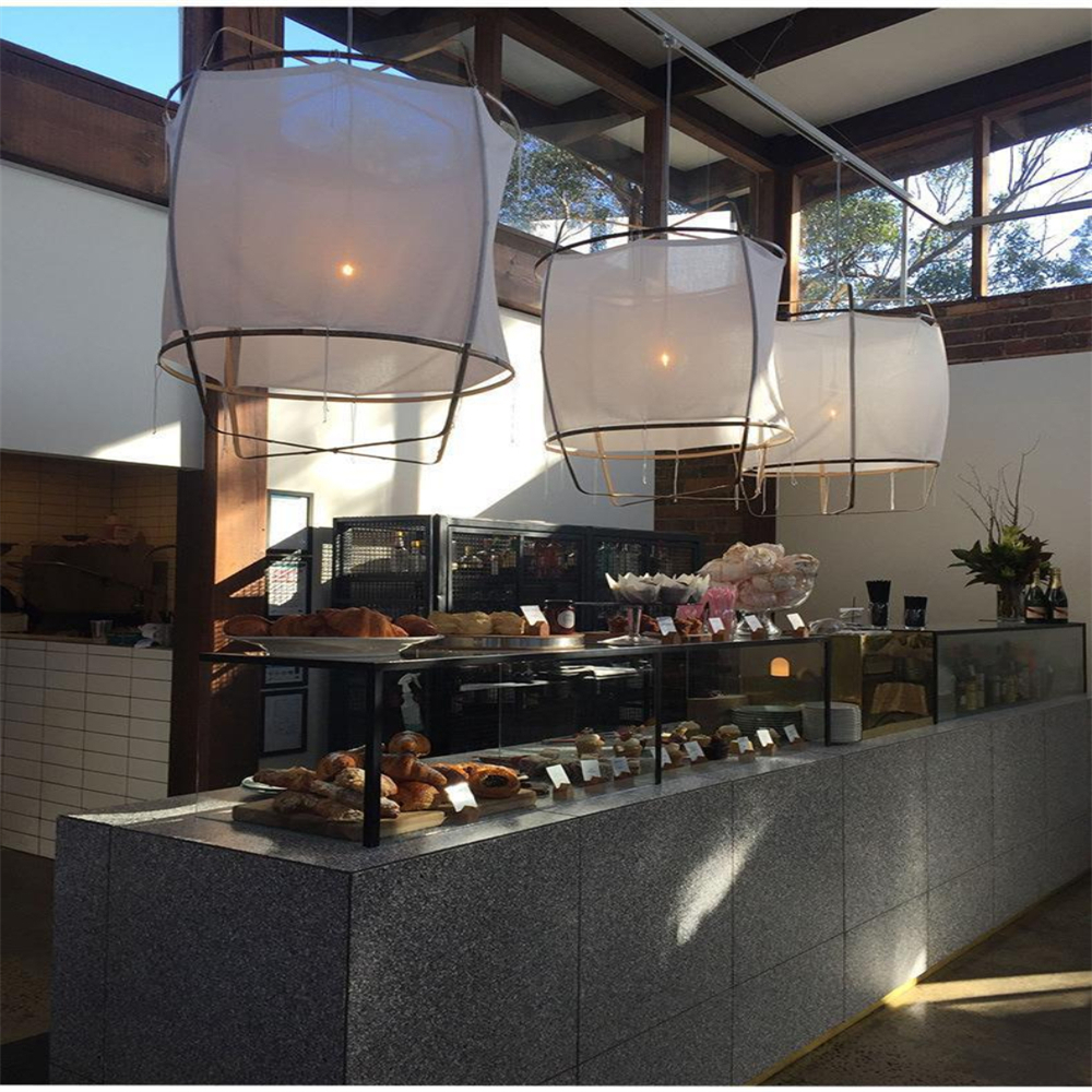 Japanese Retro Fabric Kongming Lantern Pendant Light Homestay Dining Room Chandelier