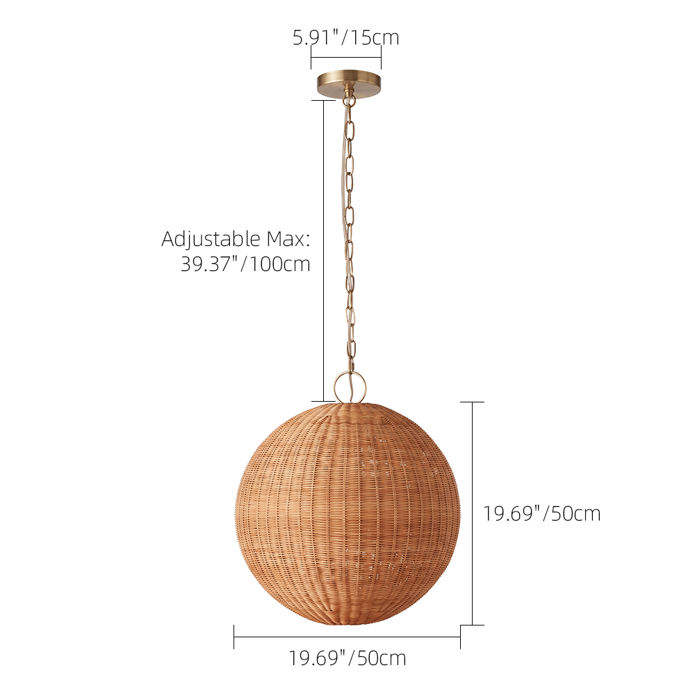 Californian Coastal Rattan Pendant Light Handwoven Dining Lamp