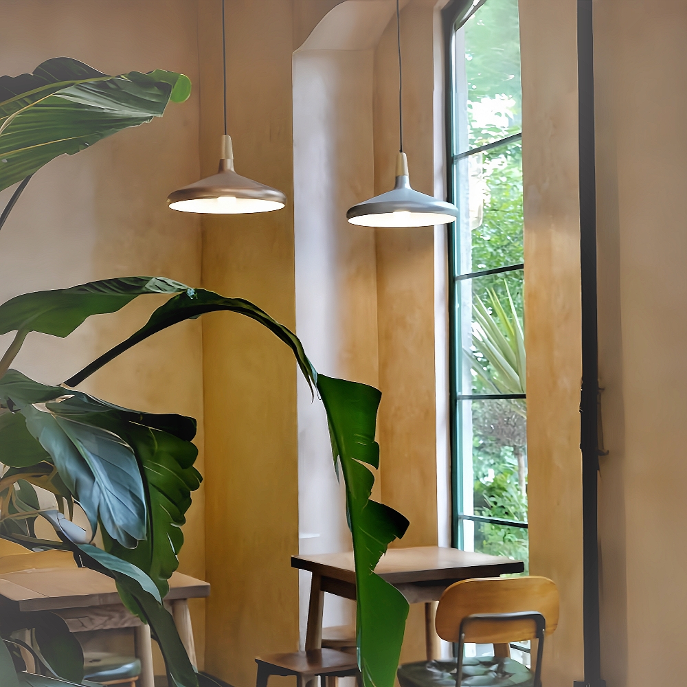 Danish macaron conical metal pendant light