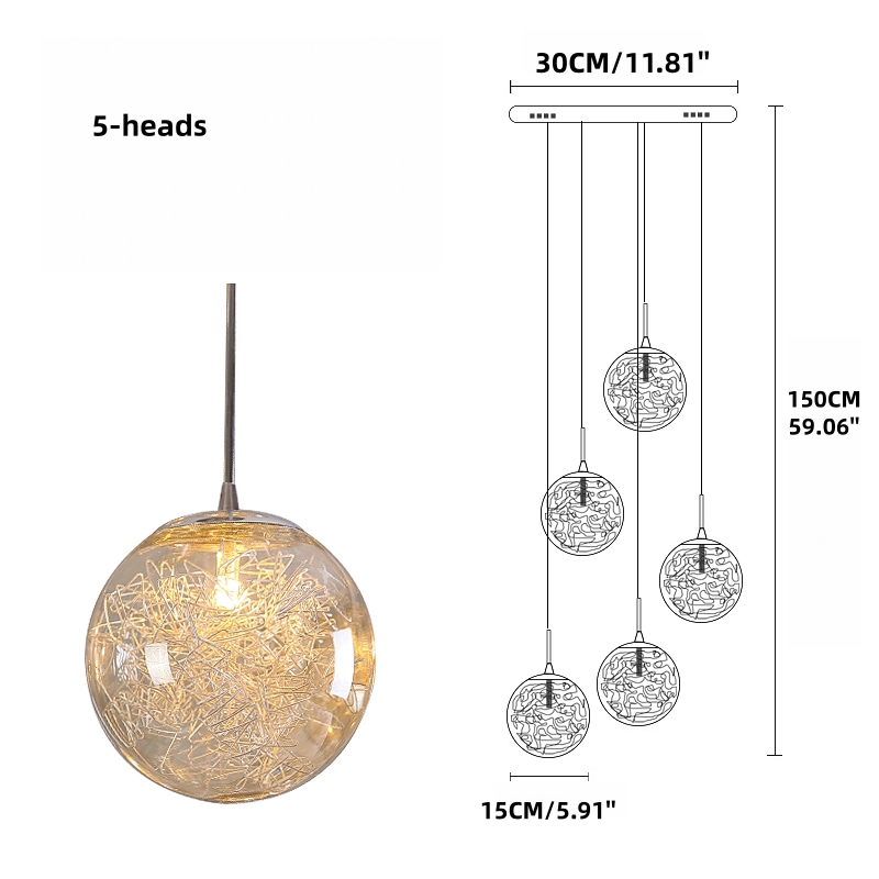 Villa Hollow Staircase Long Chandelier Modern Grand Foyer Lighting