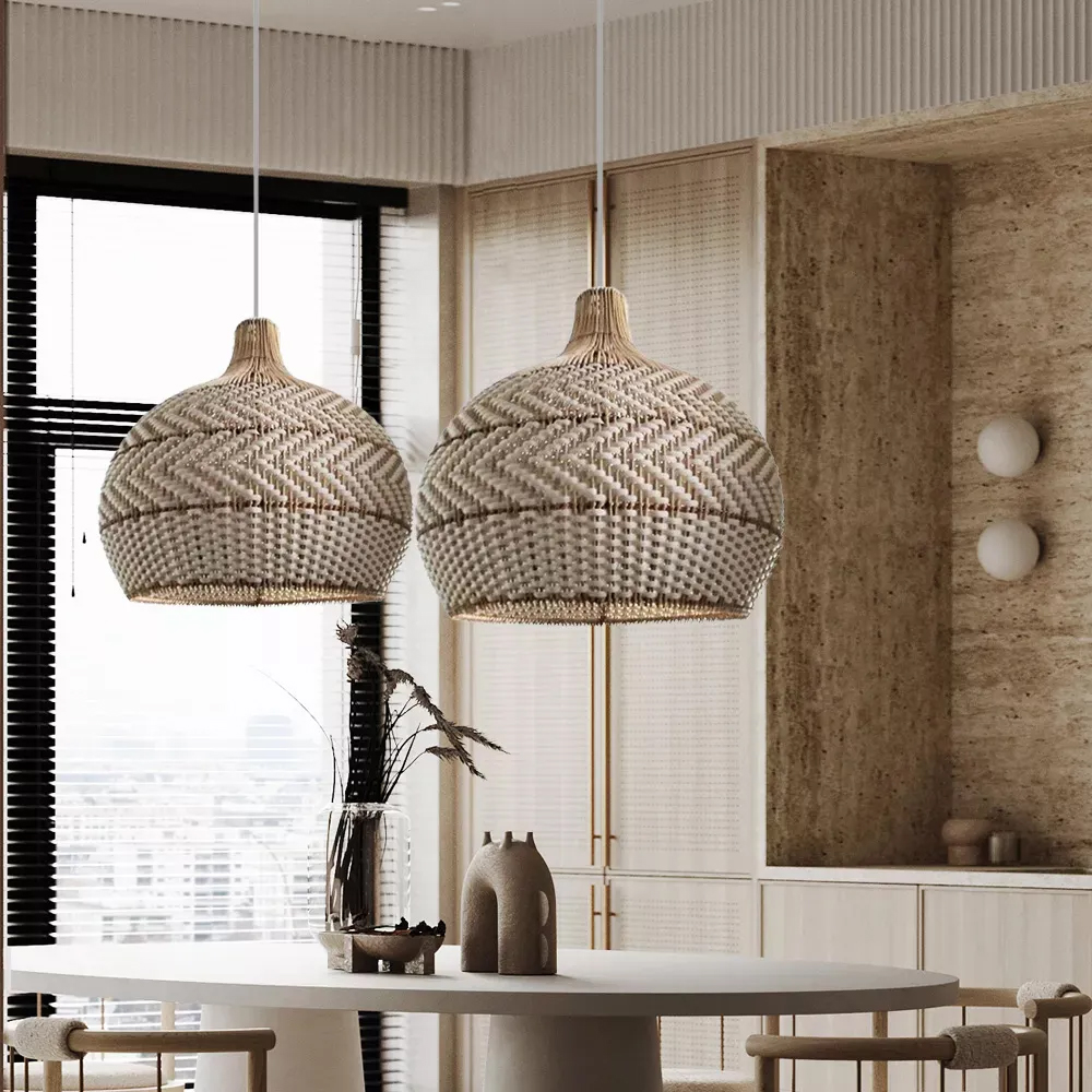 Serena White Rattan Pendant Light Shade