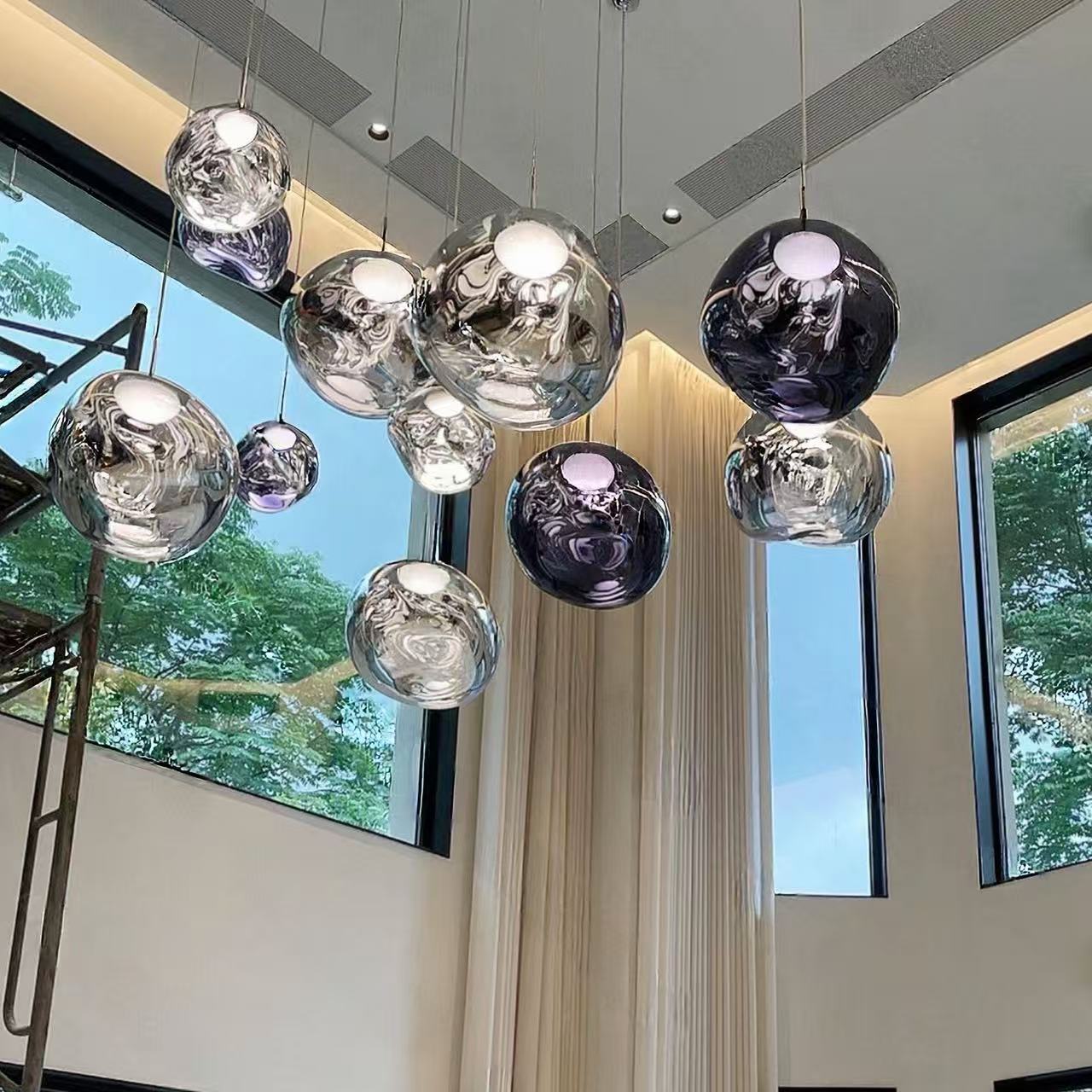 Designer Lava Chandelier Luxury Loft Stairwell Living Room Pendant Light