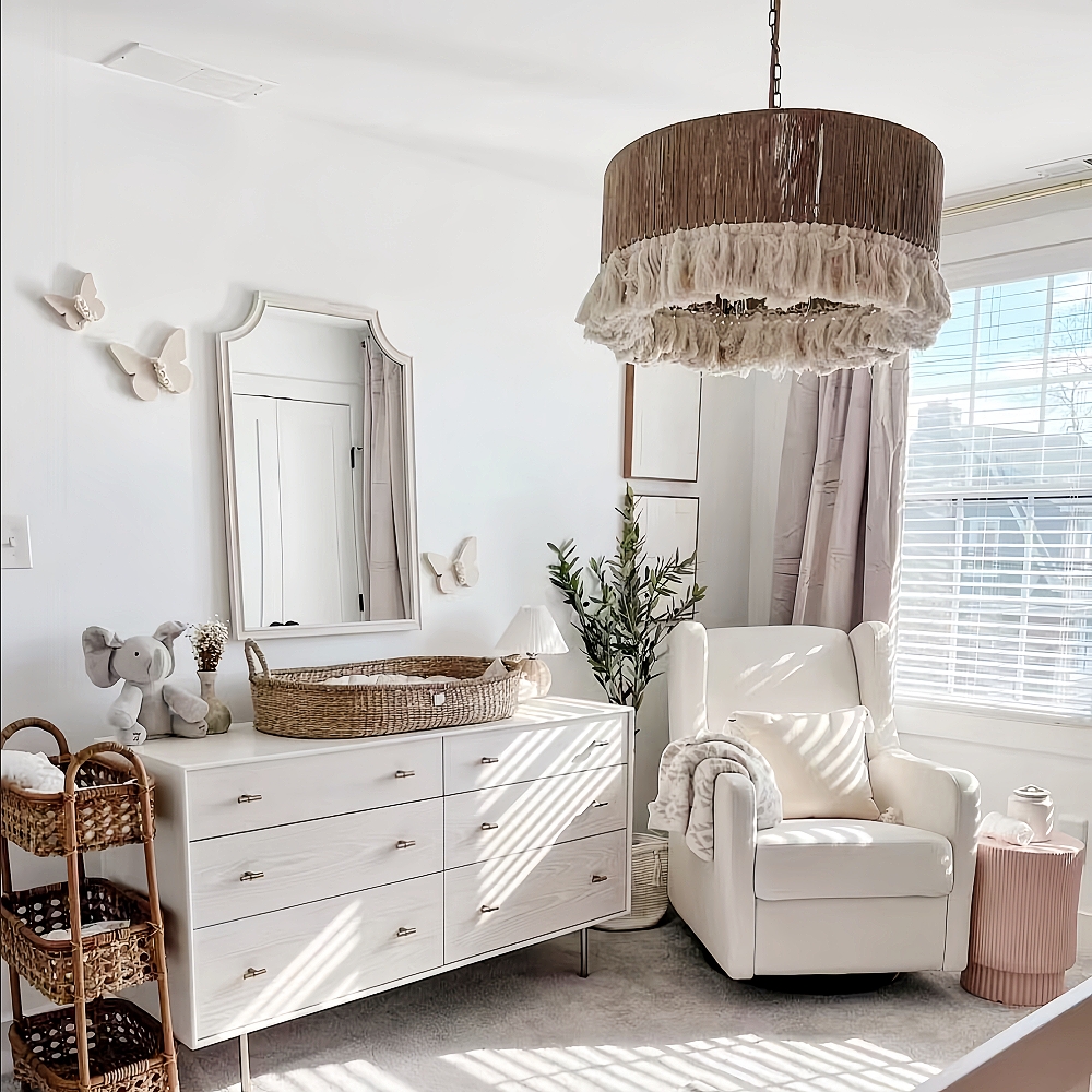  Bohemian Retro Hemp Rope Tassel Pendant Light Creative Bedroom Master Light