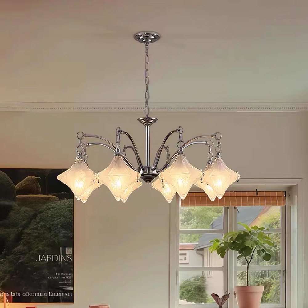 French-Style Murano Retro Star Glass Chandelier
