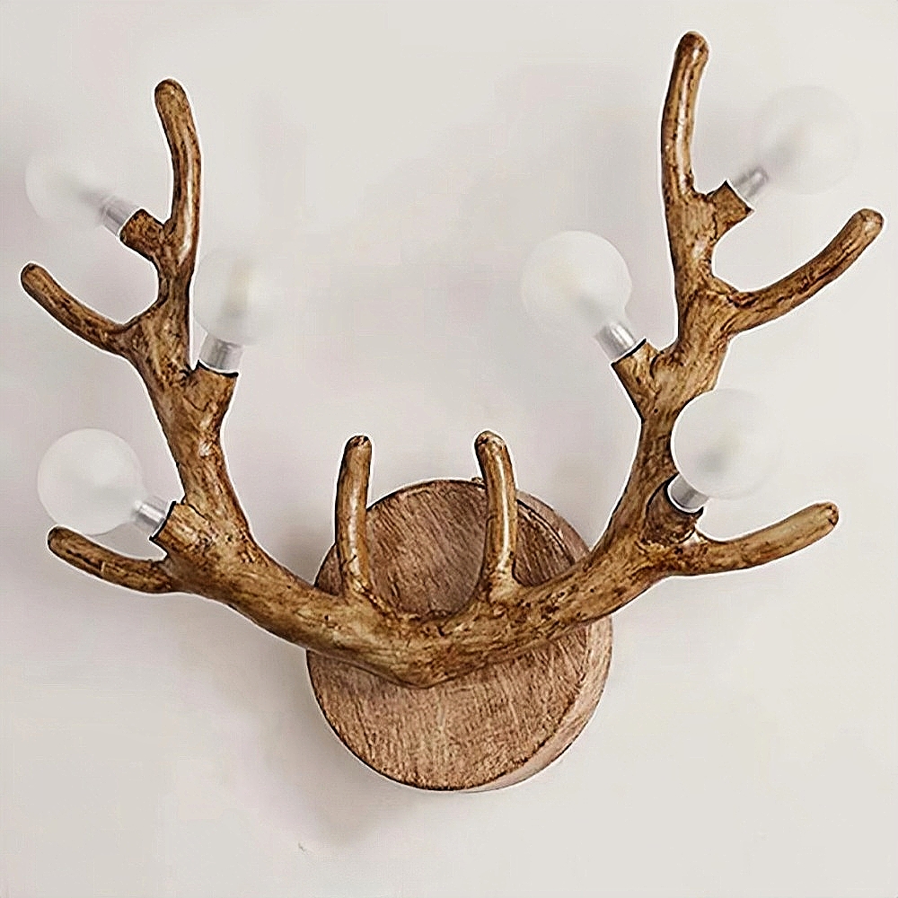 Nordic Creative Imitation Deer Horn Art  Atmosphere Wall Lamp