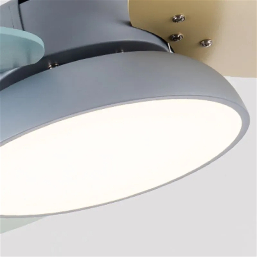 Nordic Style Macaron Color Matching Fan Integrated Silent LED Pendant Light