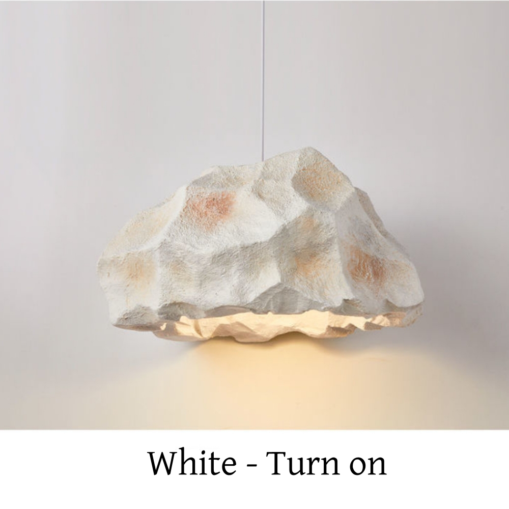 Wabi-sabi retro style imitation micro-cement irregular rock chandelier