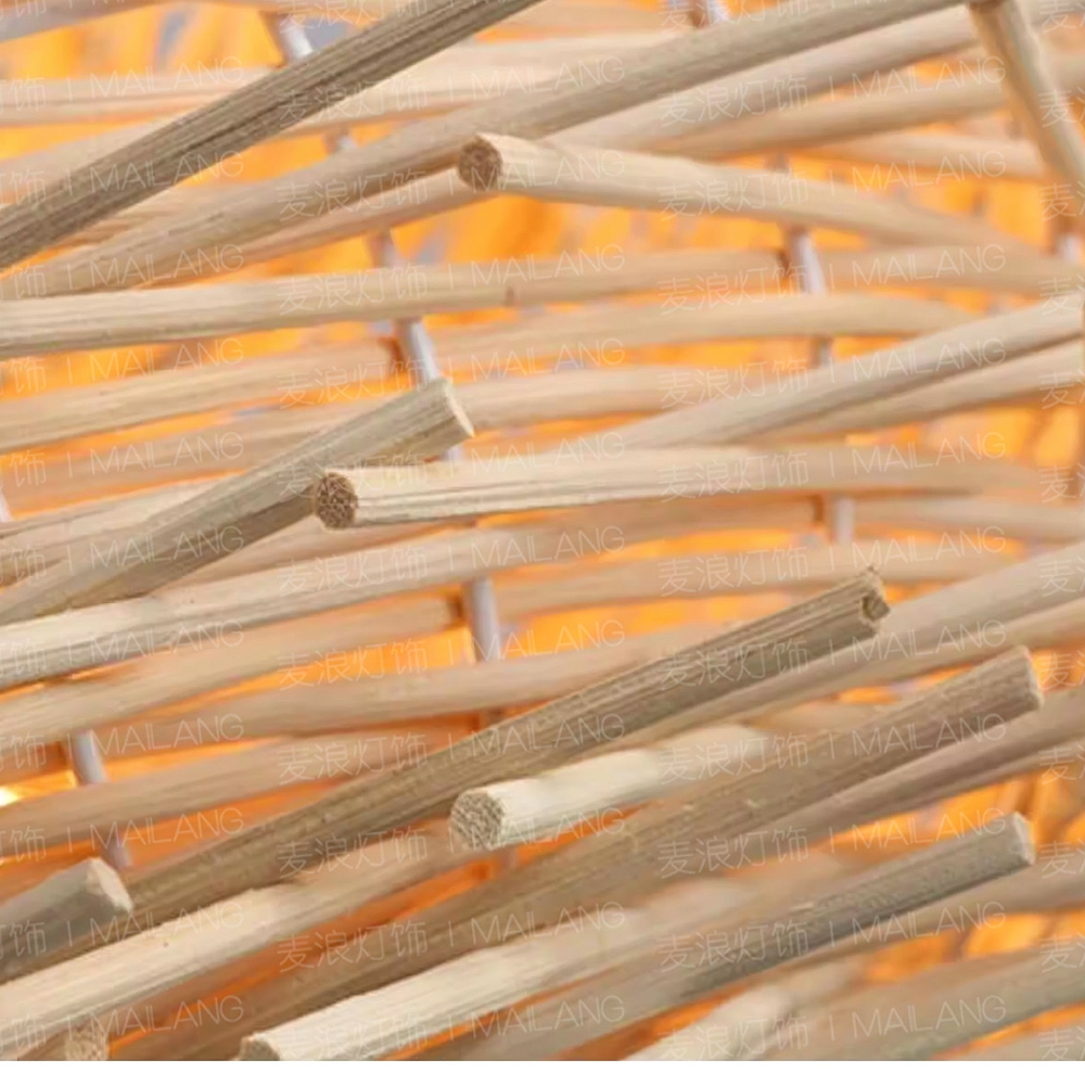 Artisanal Twig Weave Sphere Pendant Rustic Natural Glow