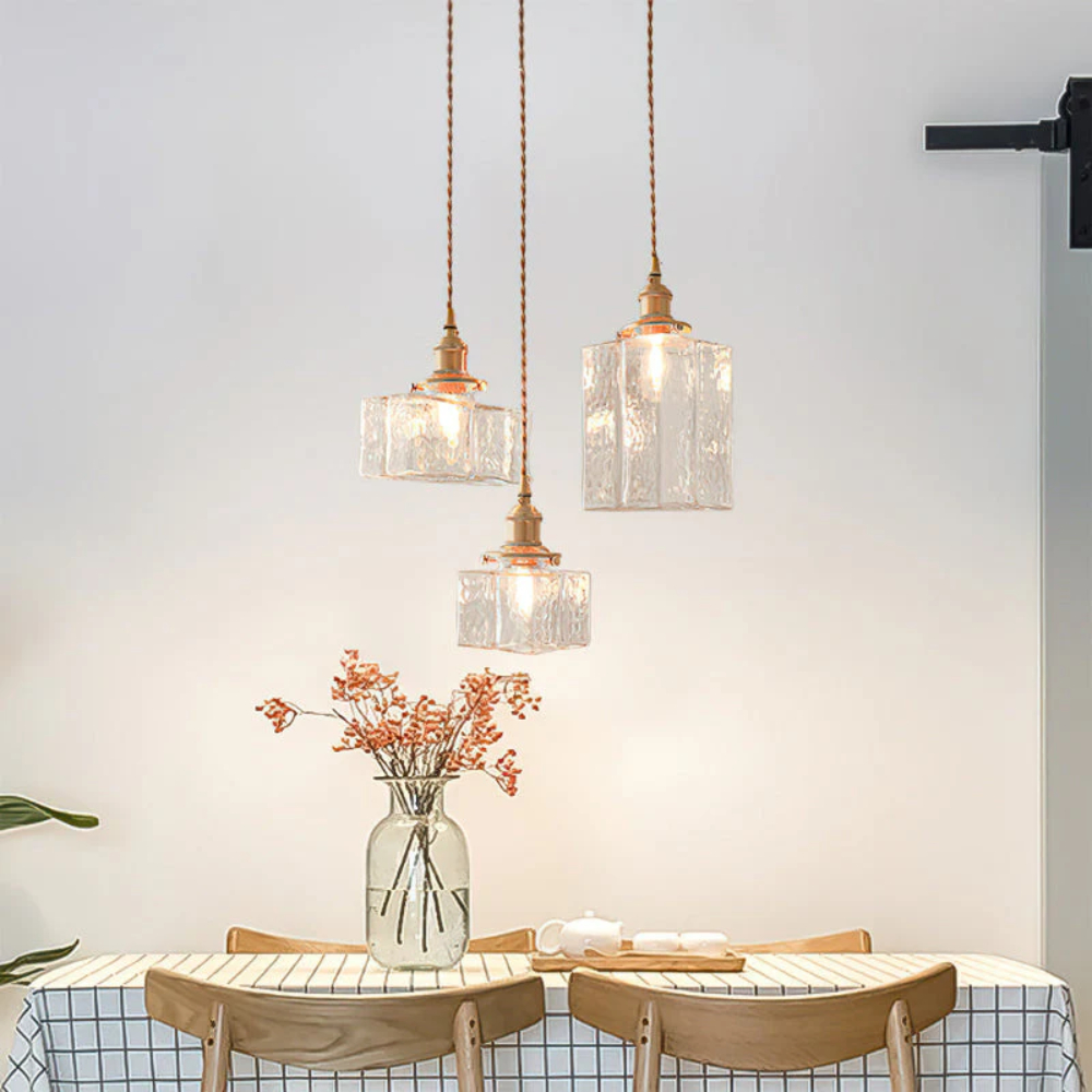 Classical retro brass art glass chandelier suitable for coffee shops, study rooms, and foyers
