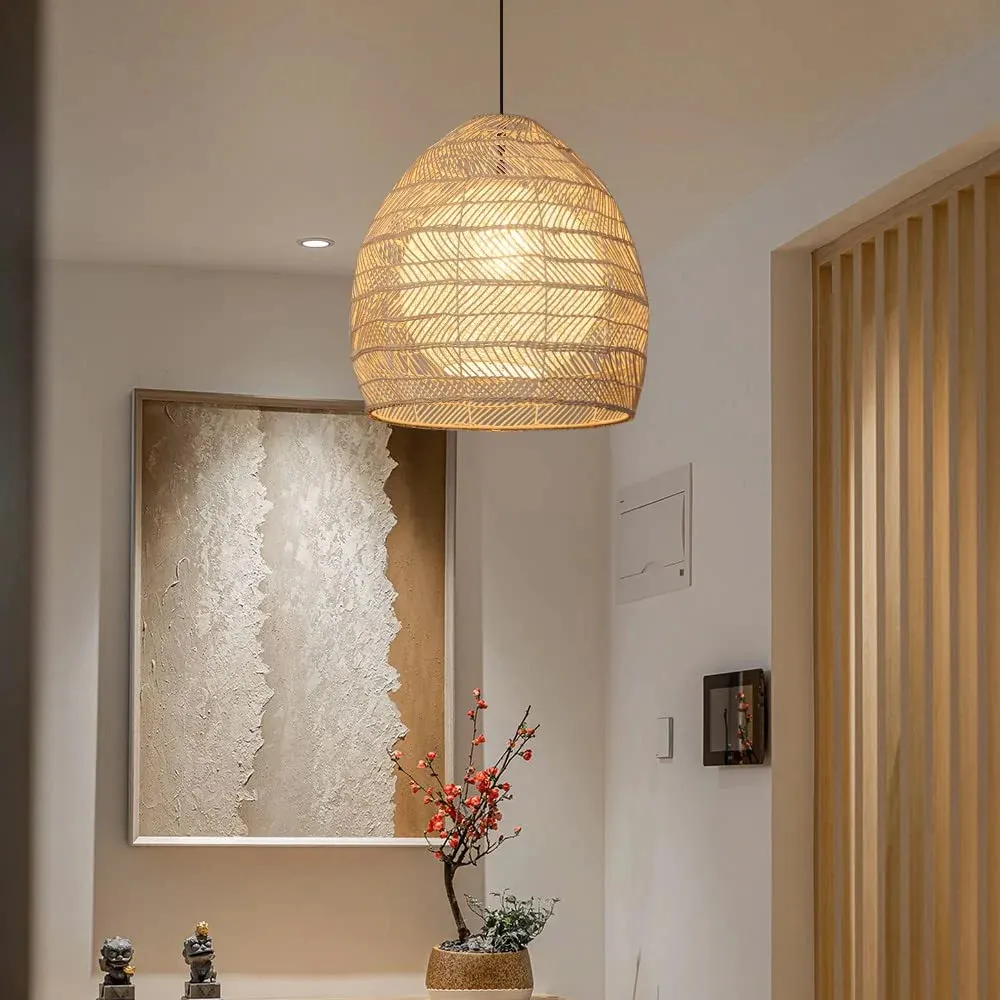 Luminaria Rattan Basket Pendant Light ampshade Simple Basket Rattan Chandelier