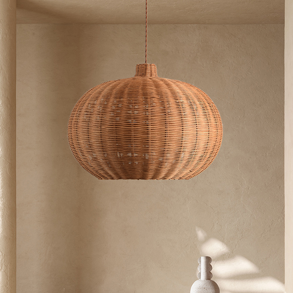 Wabi-sabi Rattan Hanging Light Bird's Nest Hand-woven Retro Lampshade