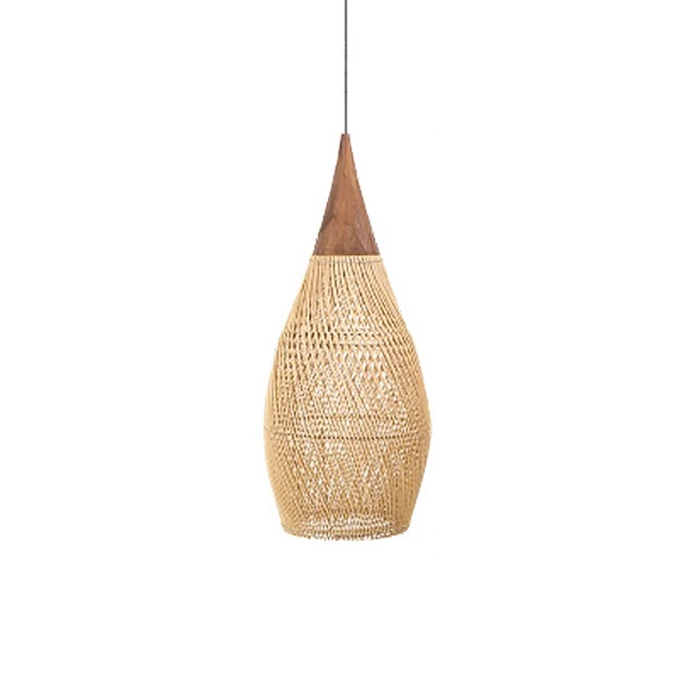 Wabi-sabi Retro Living Room Rattan Pendant Light Solid Wood Restaurant Lampshade