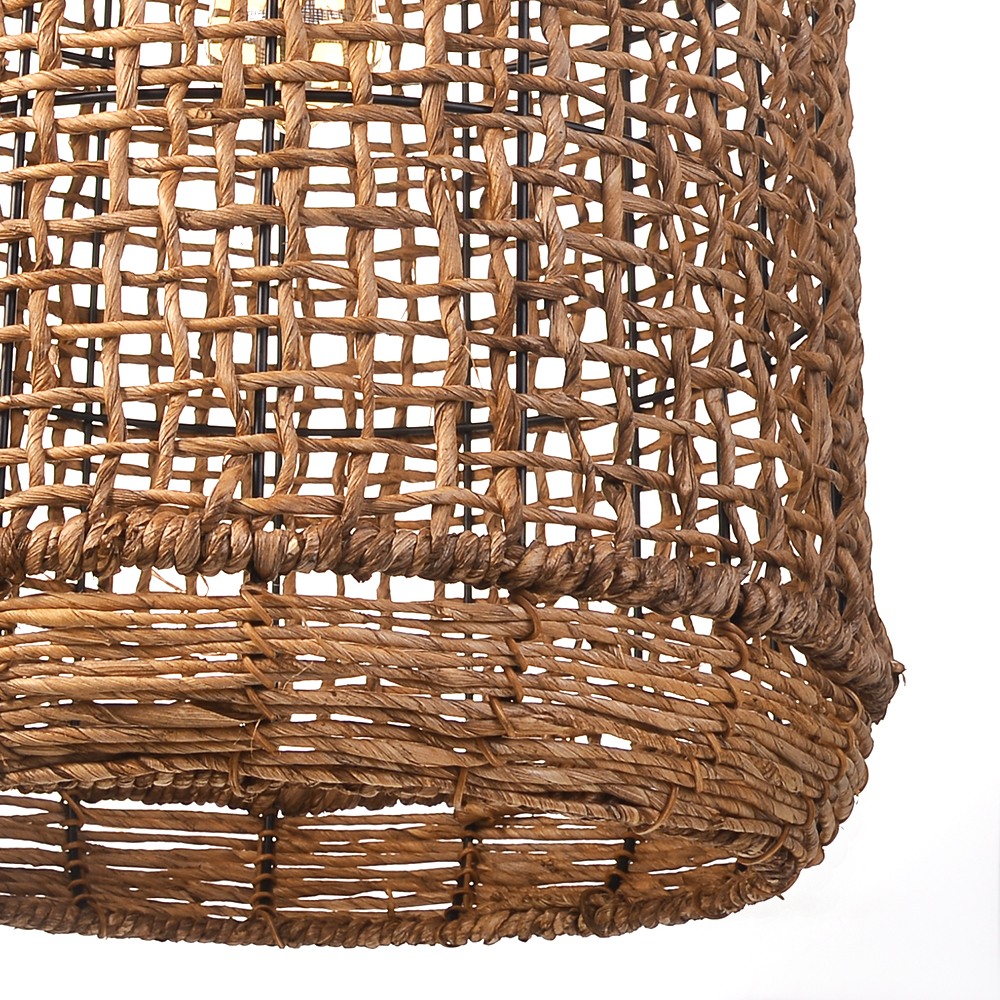 Oversize Wabi-sabi Kitchen Island Light Large Rattan Pendant Light Fixtures