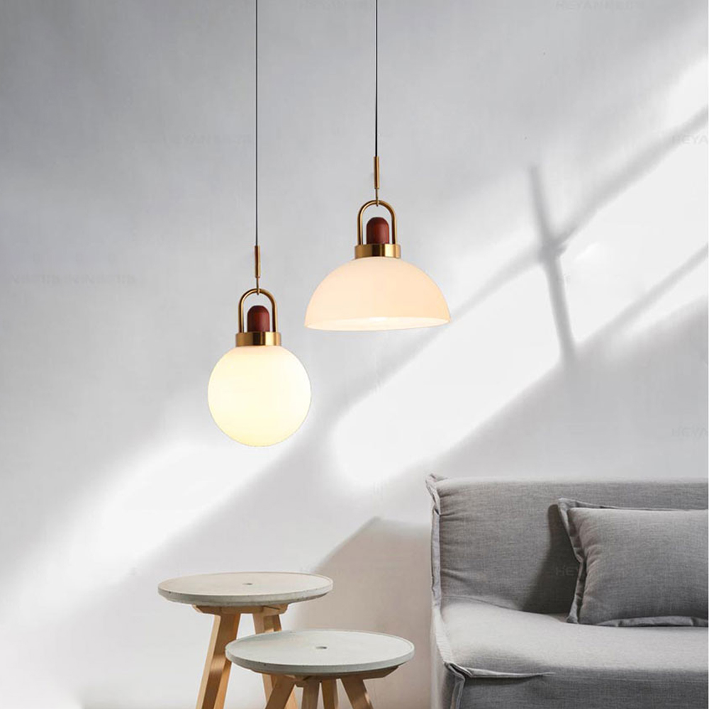 Milk White Glass Pendant Light Nordic Single Head Simple Creative Kitchen Bar Small Chandelier