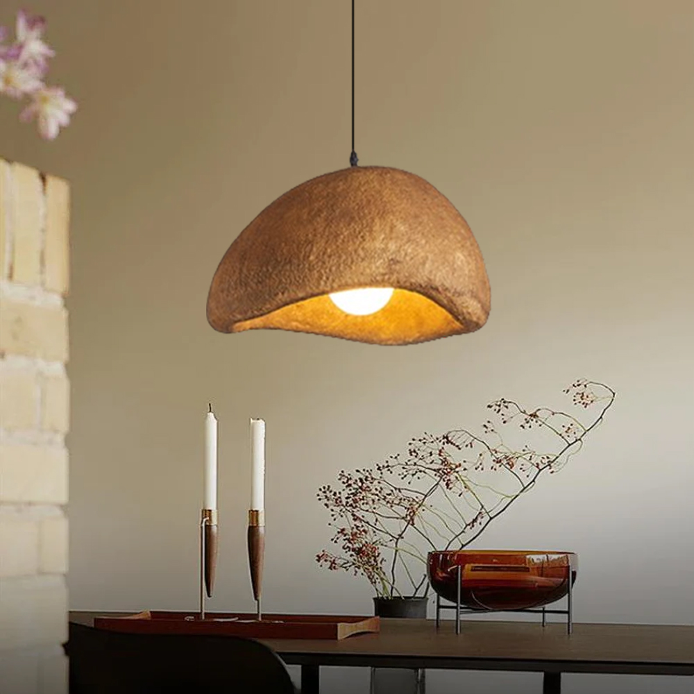 Nordic Living Room Resin Oval Ceiling Lamps Wabi-Sabi Pendant Light