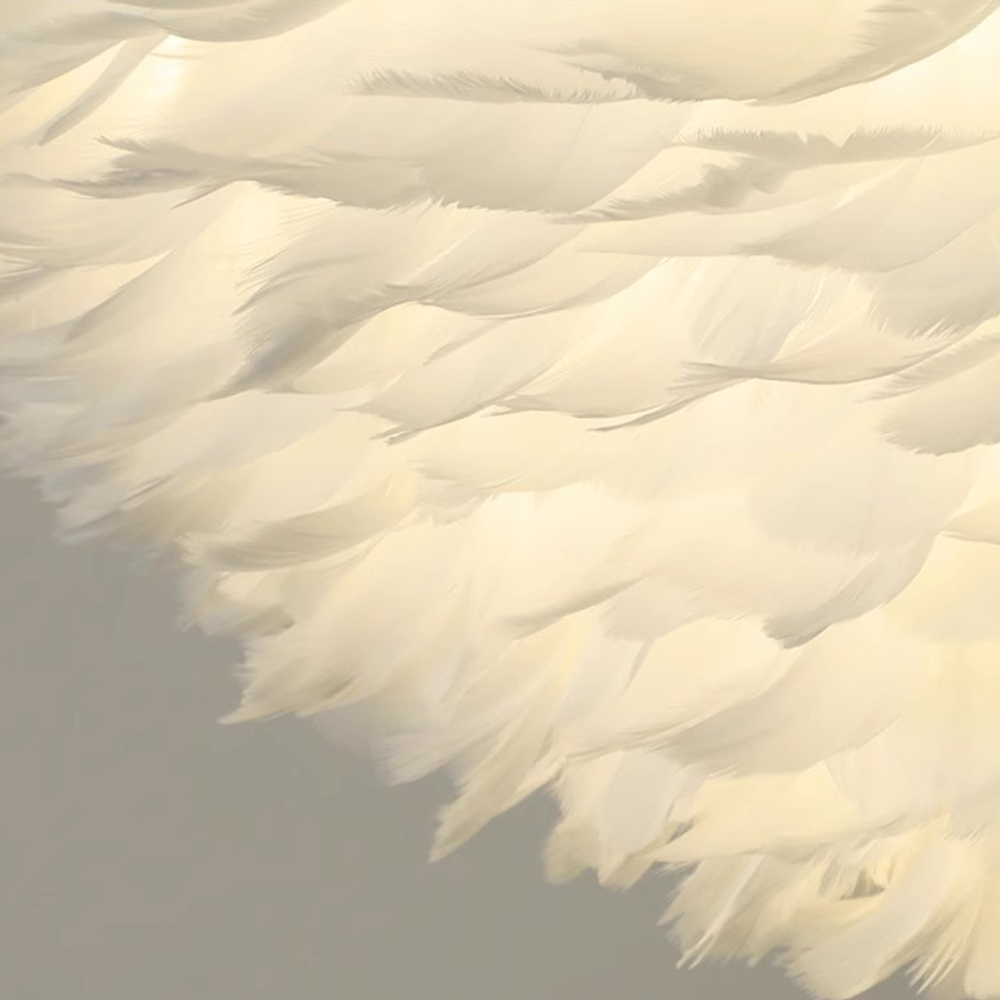 Nordic Dimmable Feather Chandelier Simple Bedroom Eye Protection Pendant Lighting