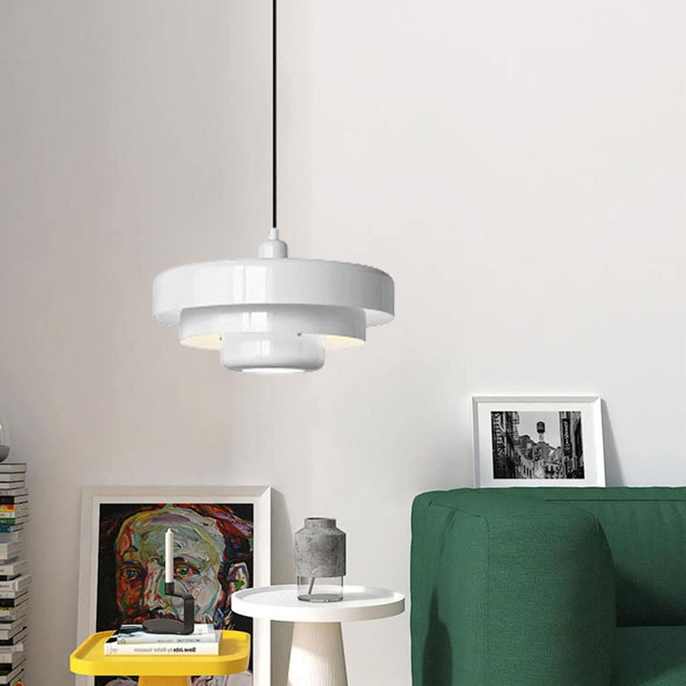 Classic Orange Metal Pendant Light Mid-Century Modern Green Bauhaus Mini Chandelier