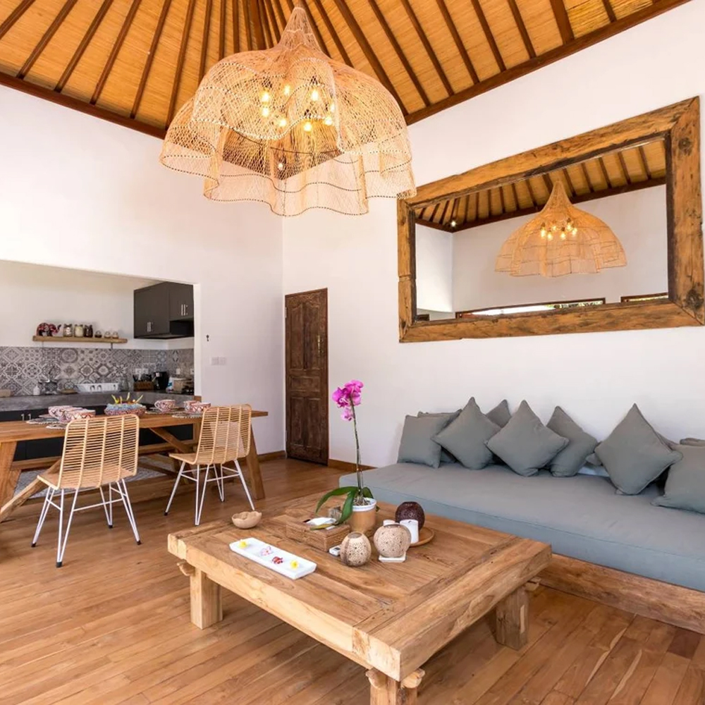 Justina Rattan Pendant Light Wabi Sabi Wicker Chandelier