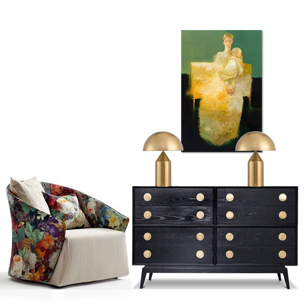 Nordic Luxury Creative Designer Mushroom Table Lamp Simple Metal Bedroom Bedside Lamp