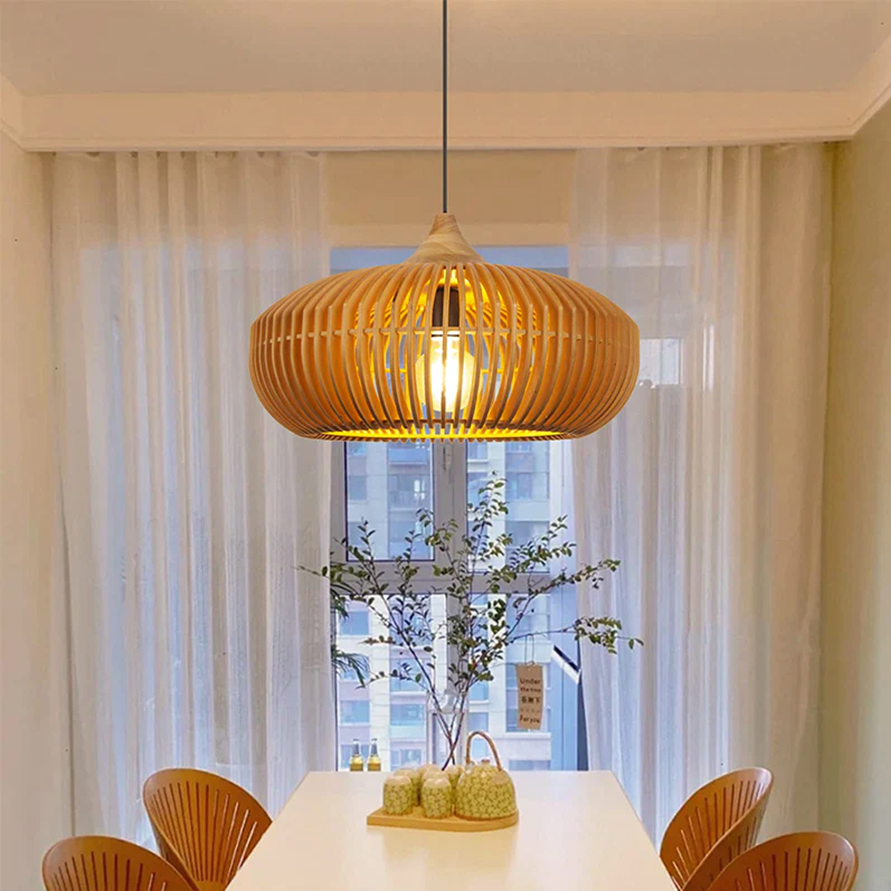 Nordic Wood Art Creative Living Room Pendant