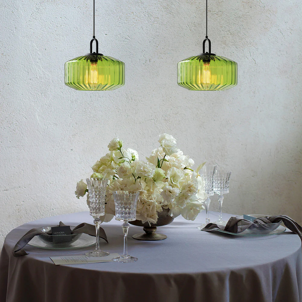 Modern Stained Glass Pendant Light Farmhouse Living Room Chandeliers