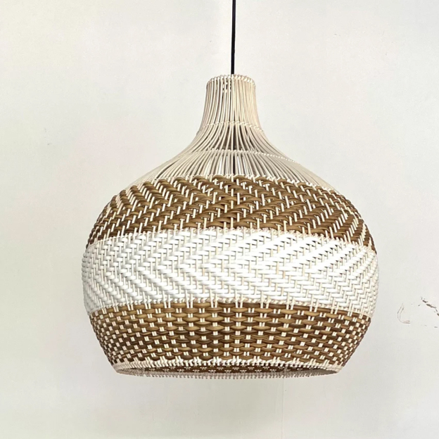 Simply White Rattan Pendant Light