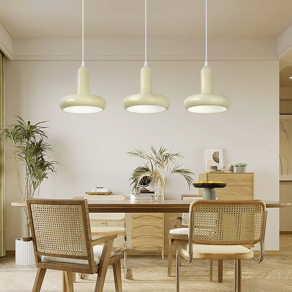 3-head Glass chandelier modern cream 3 lights in one pendant light shade