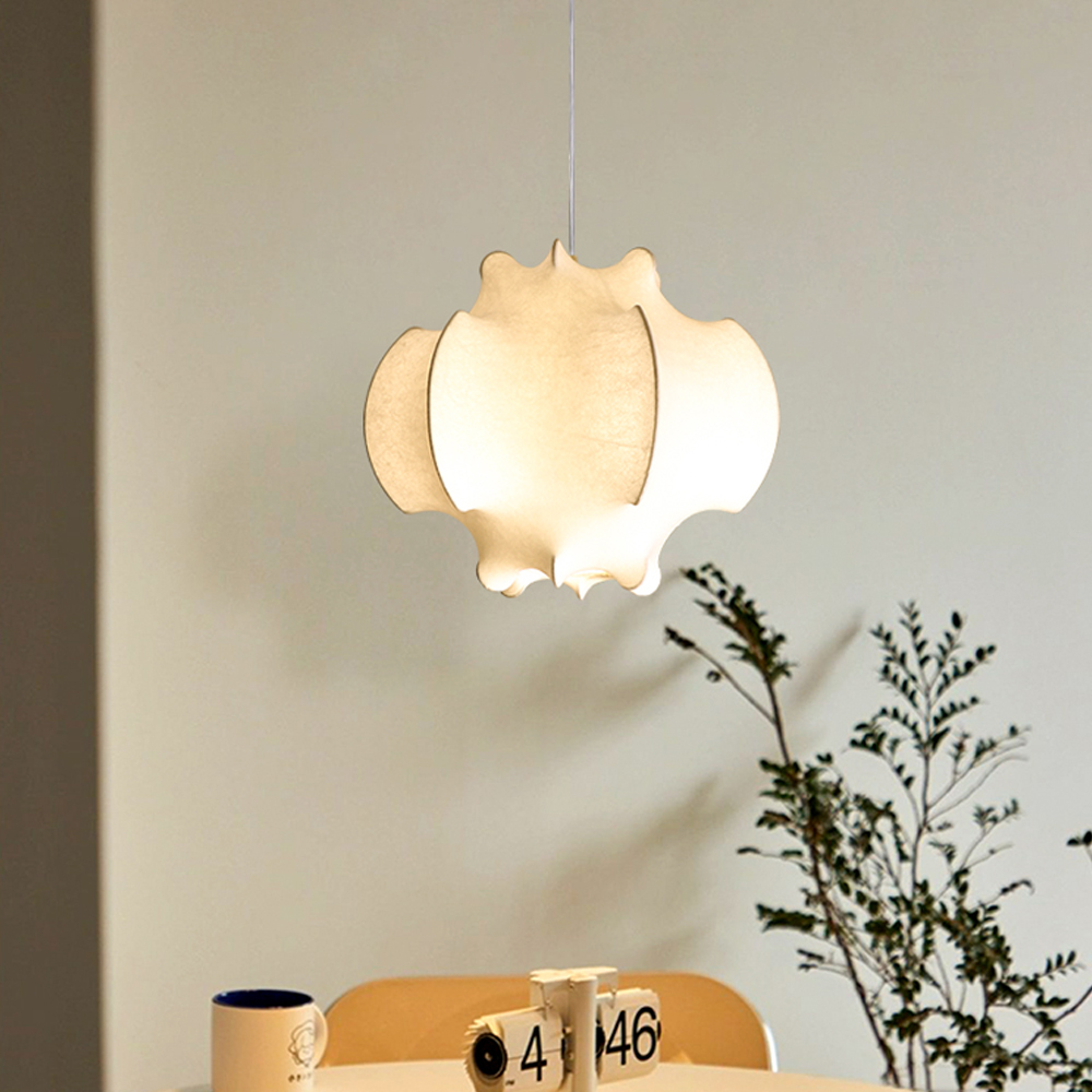 Retro Wabi-sabi Style Dining Room Hanging Lamp Art Imitation Silk Chandelier