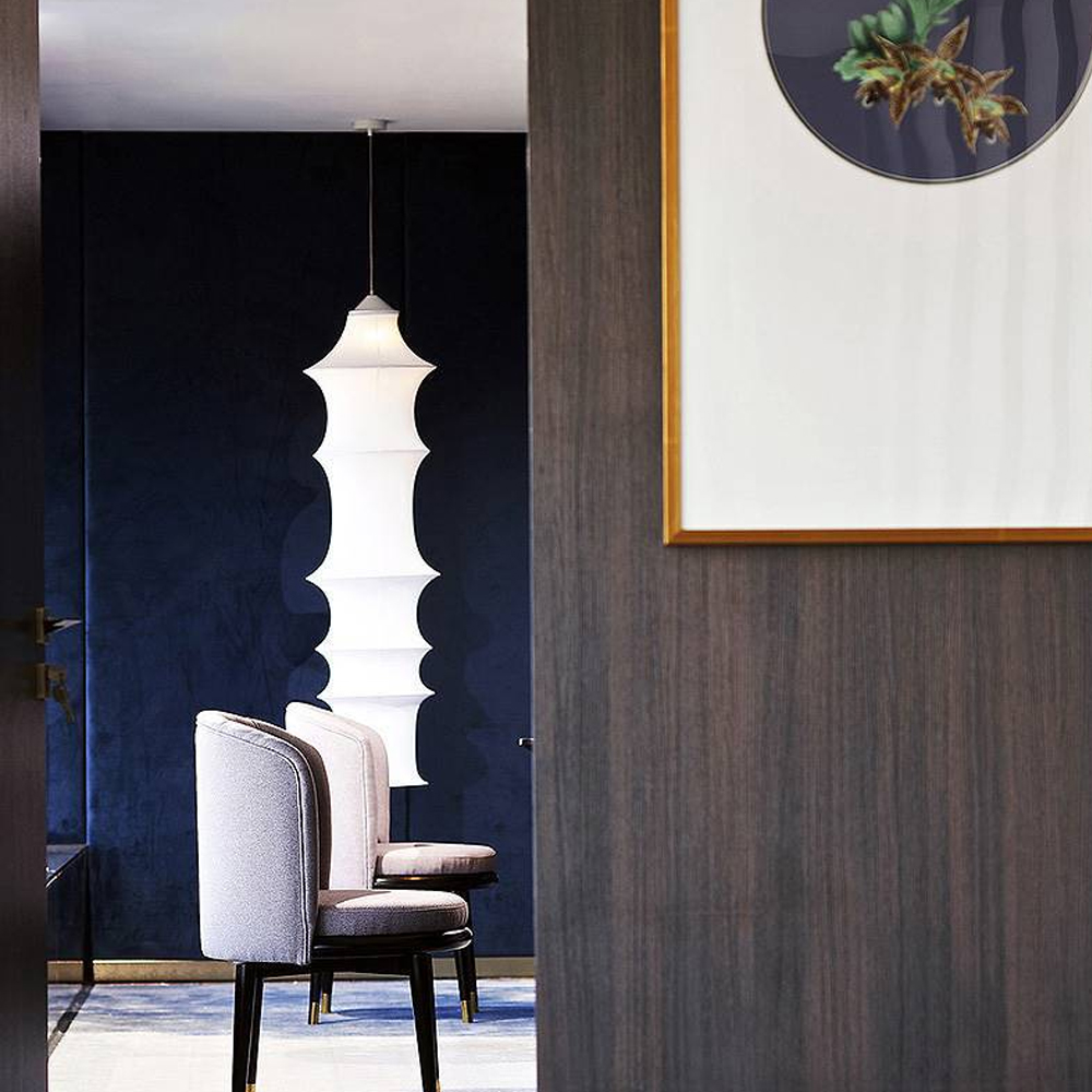 Nordic Fabric Chandelier Tatami Bamboo-shape Long Lantern Lighting Fixture