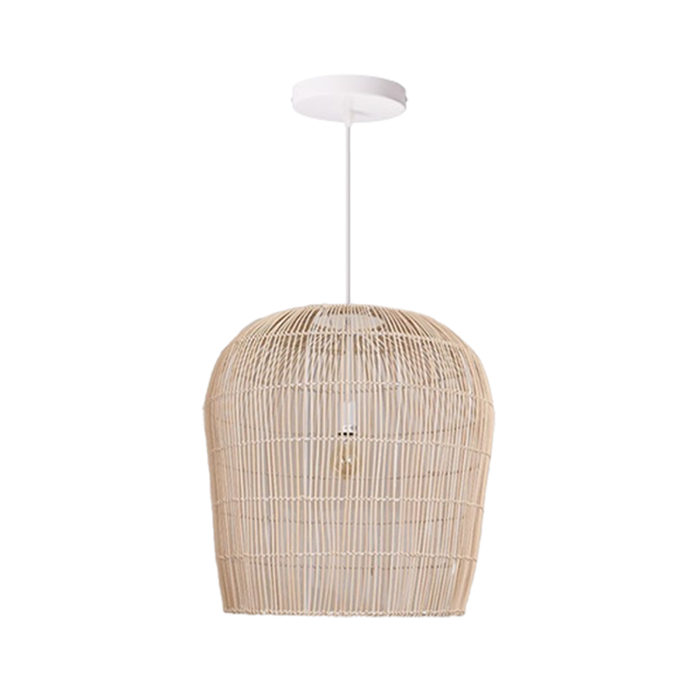  Wooden style natural rattan handmade woven chandelier