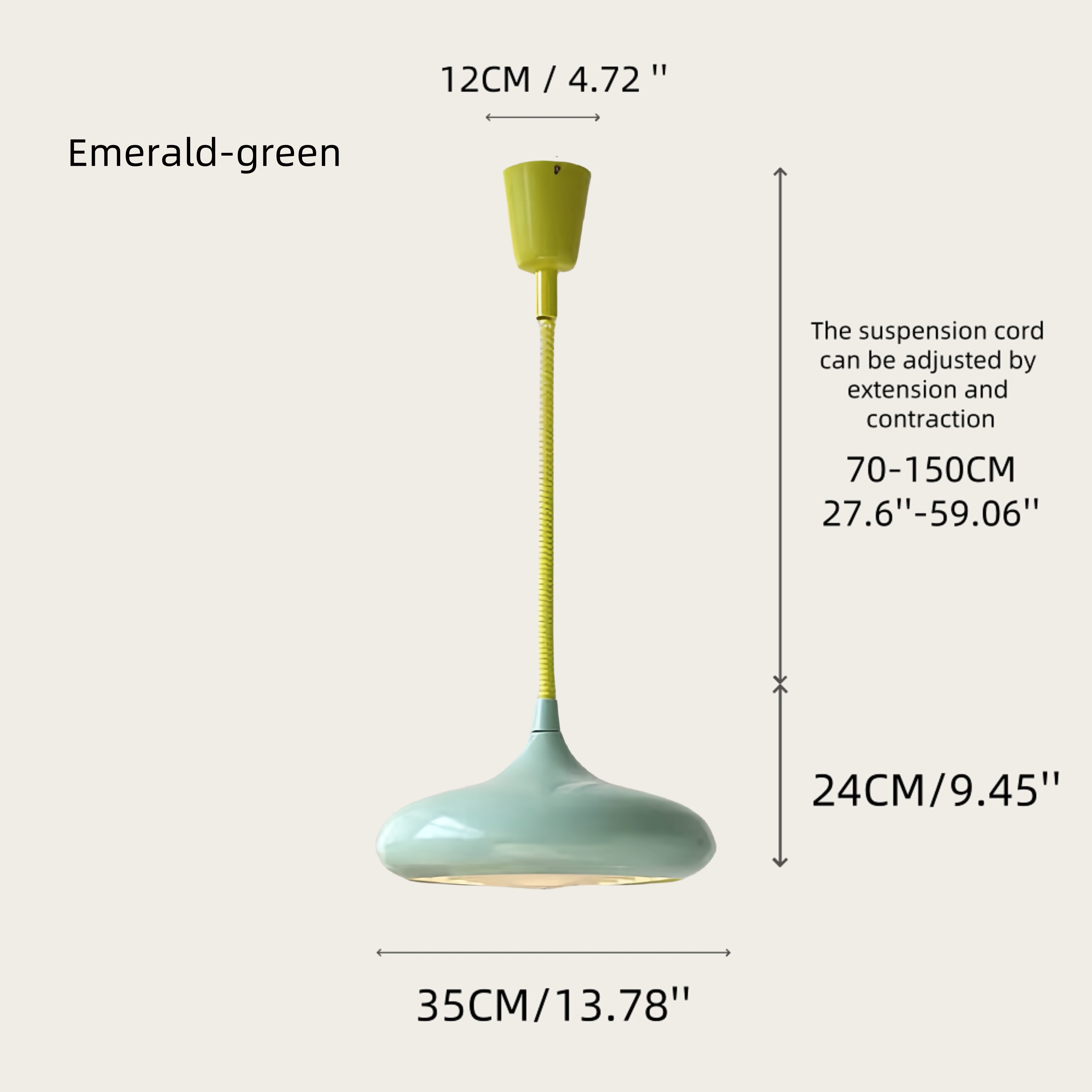 Bauhaus Retro Style Adjustable Solid Color Iron Pendant Light